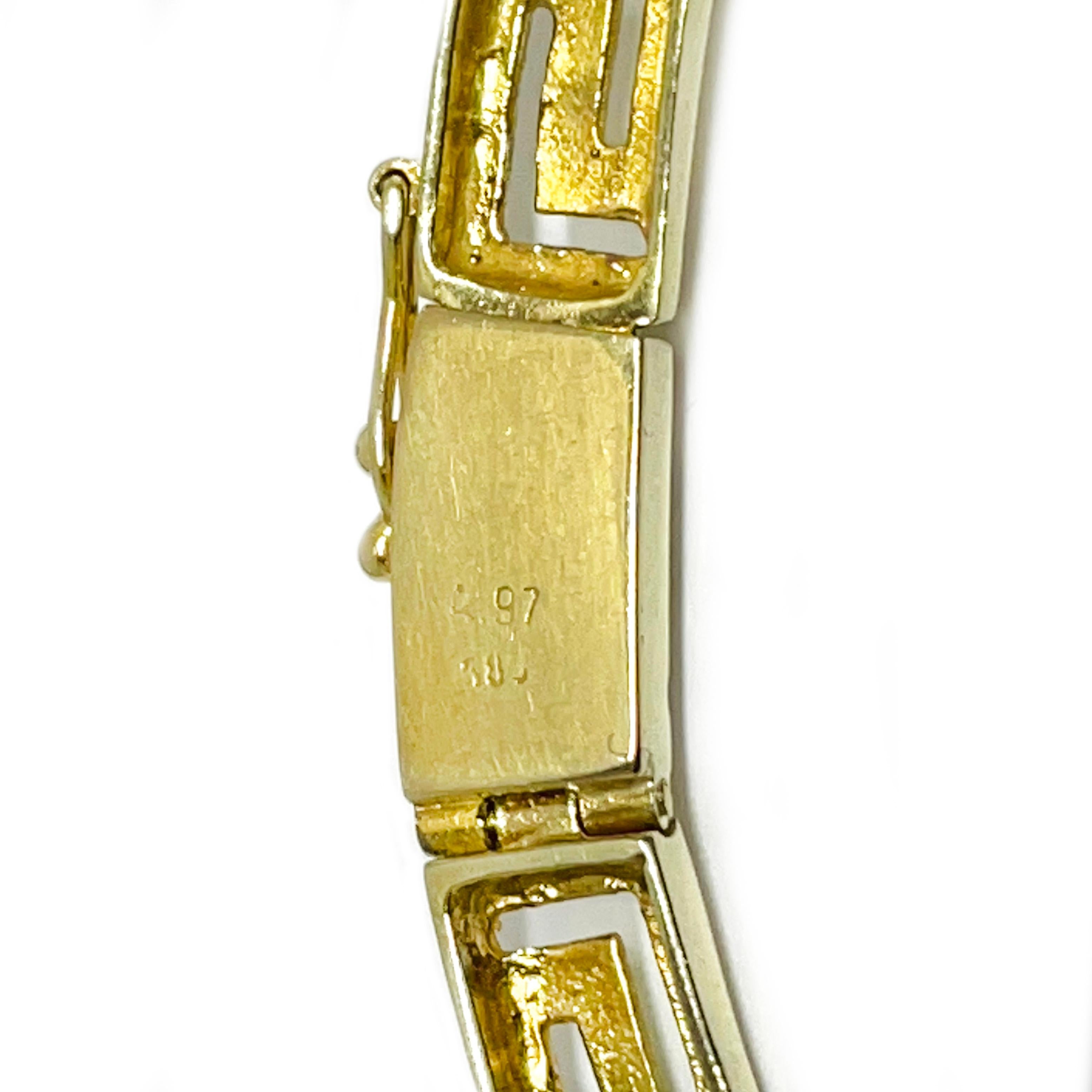 Eternity-Halskette aus Gelbgold mit griechischem Schlüssel im Zustand „Gut“ im Angebot in Palm Desert, CA