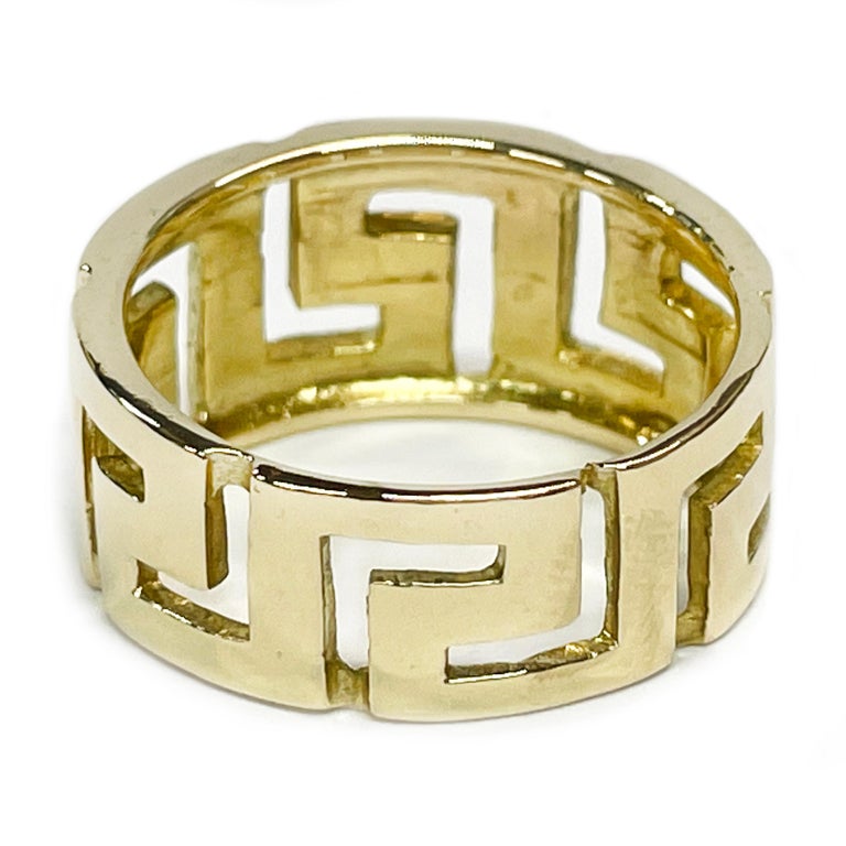 Yellow Gold Greek Key Eternity Ring For Sale at 1stDibs