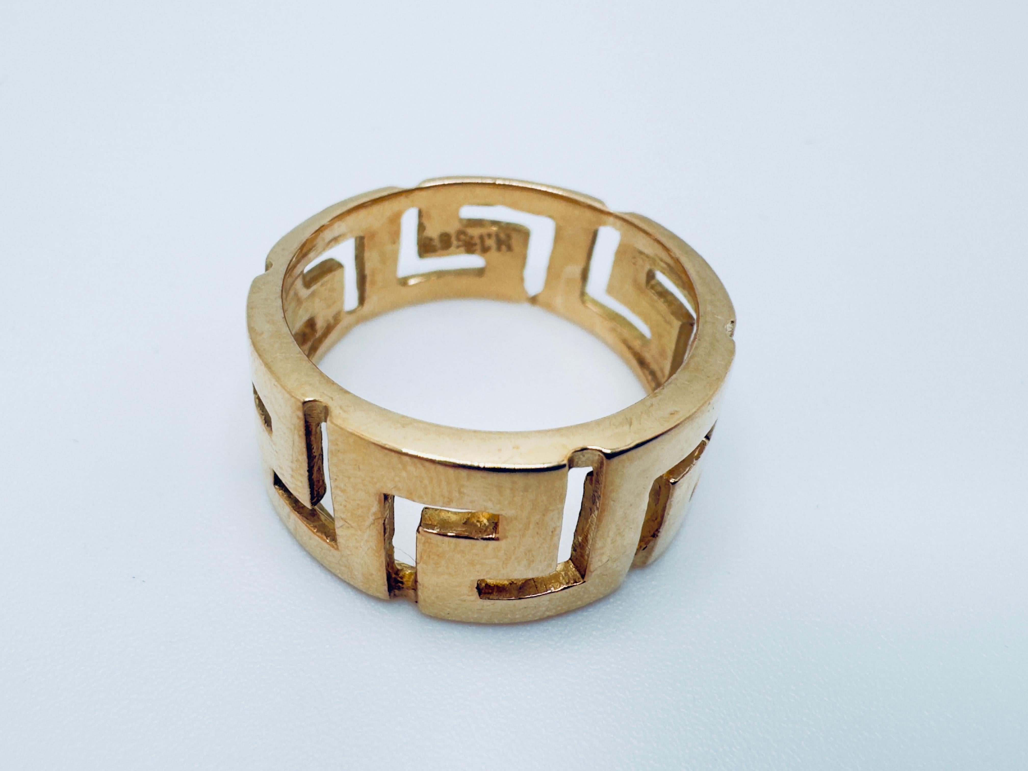 Griechischer Schlüssel-Eternity-Ring aus Gelbgold im Angebot 1