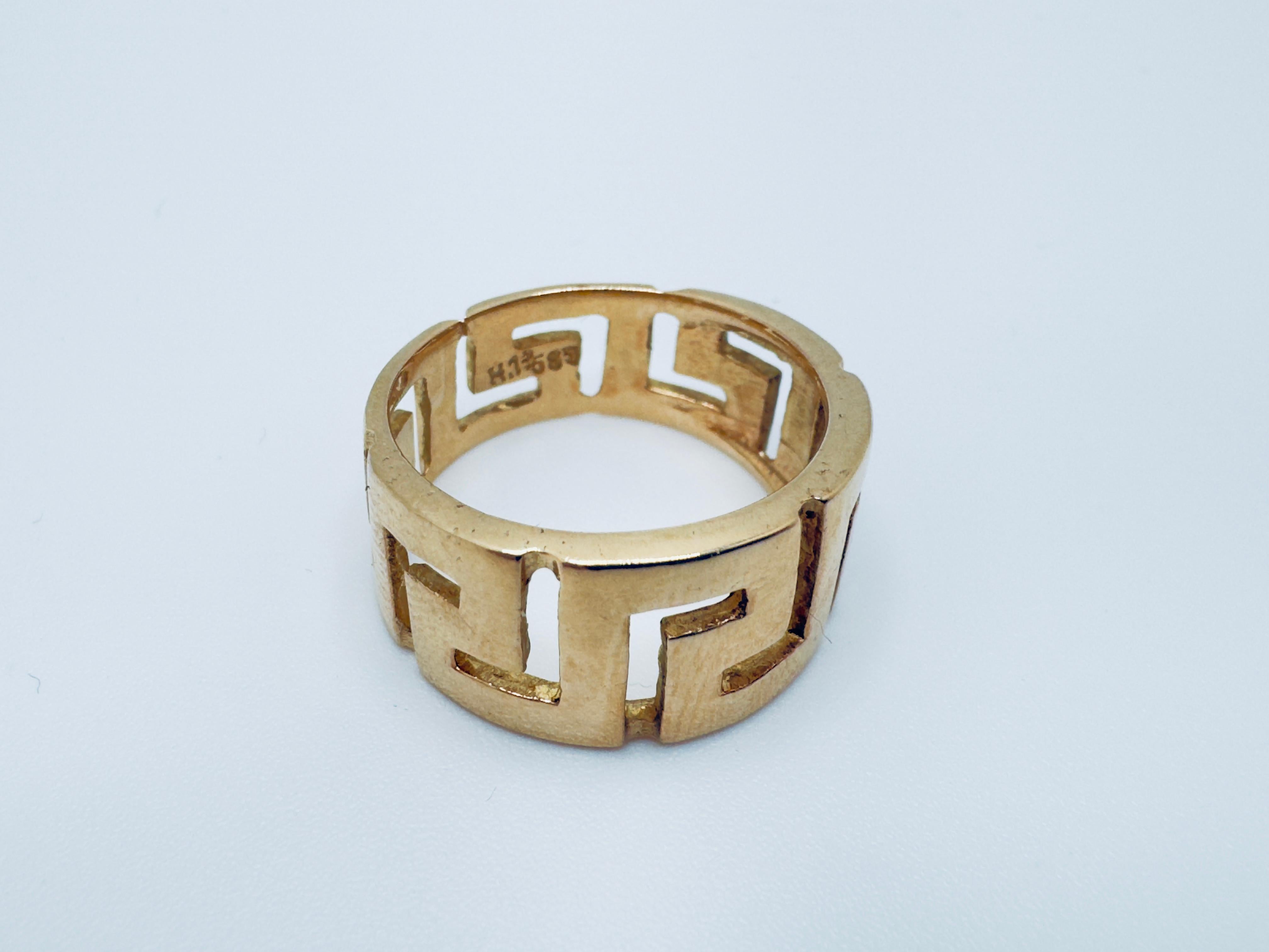 Griechischer Schlüssel-Eternity-Ring aus Gelbgold im Angebot 3