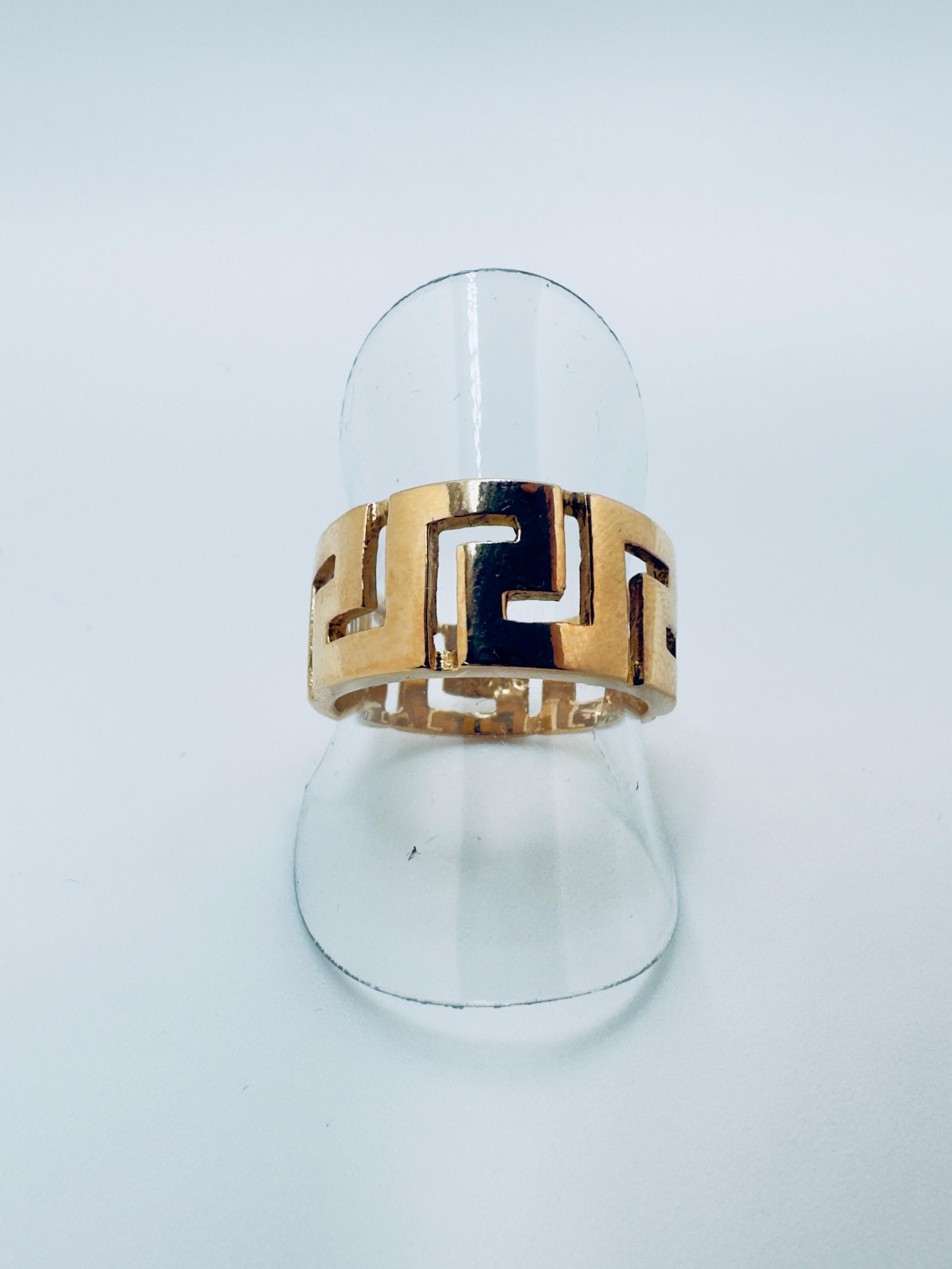 Griechischer Schlüssel-Eternity-Ring aus Gelbgold im Angebot 4