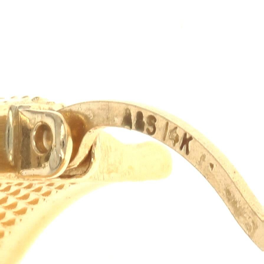 Gelbgold Griechische Schlüssel-Ohrringe, 14k Mesh-Textur durchbohrt Damen