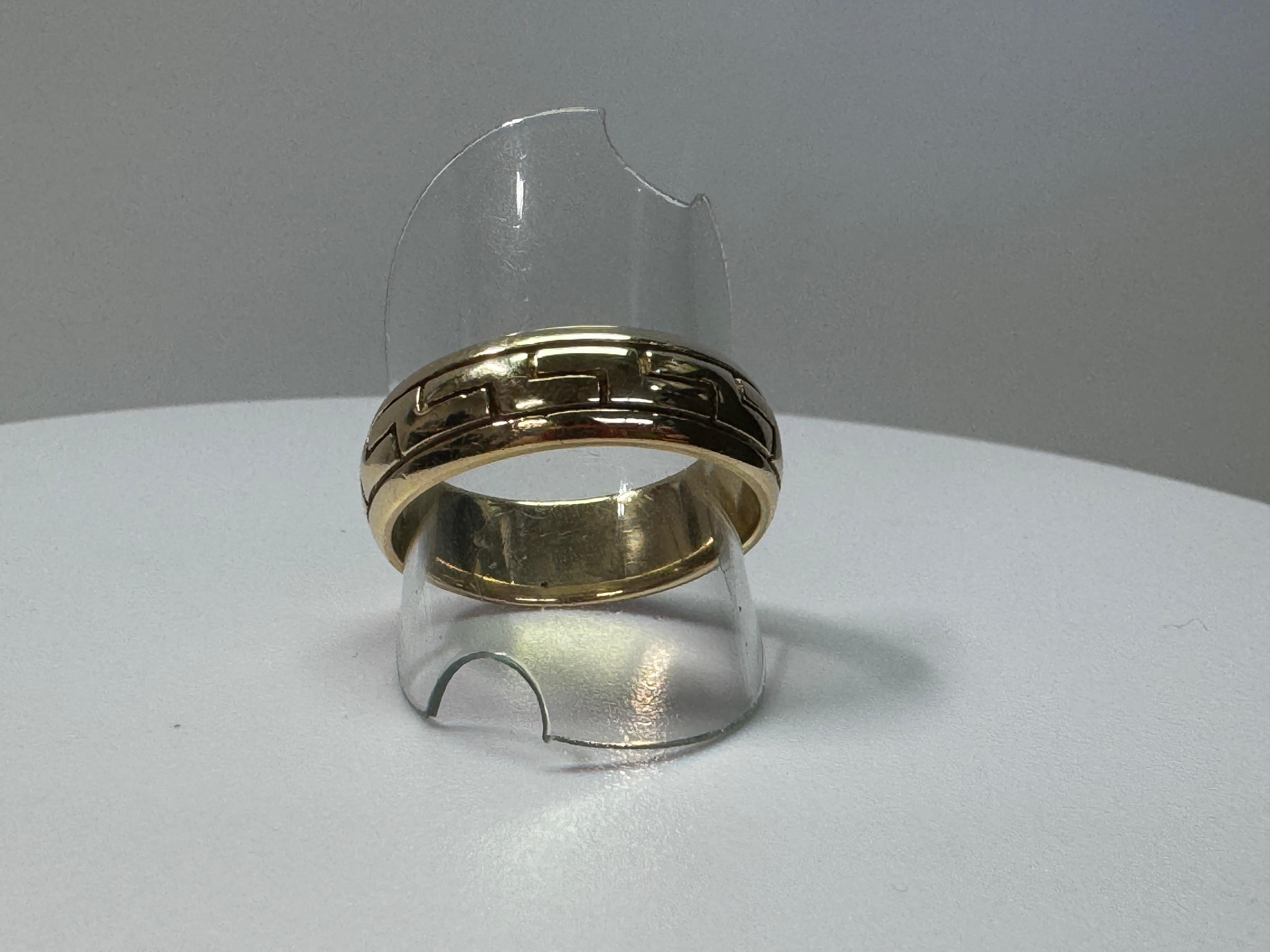 Yellow Gold Greek Key Ring For Sale 1