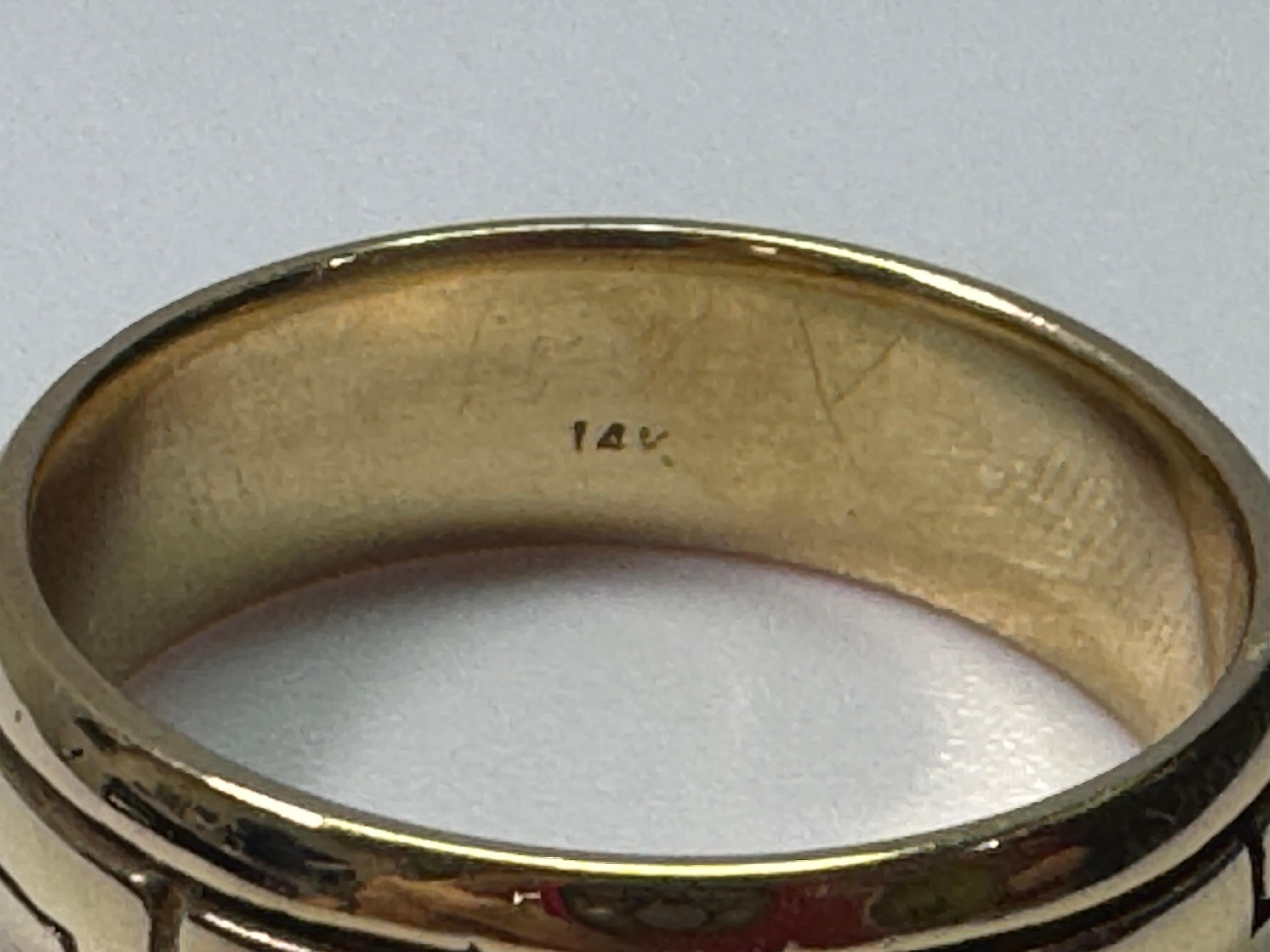 Yellow Gold Greek Key Ring For Sale 3