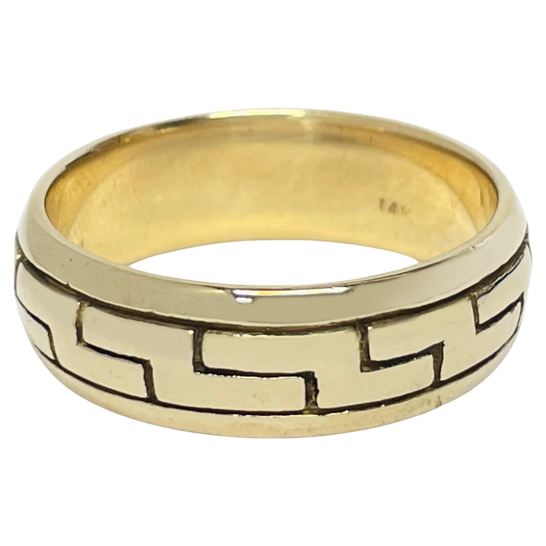 Yellow Gold Greek Key Ring