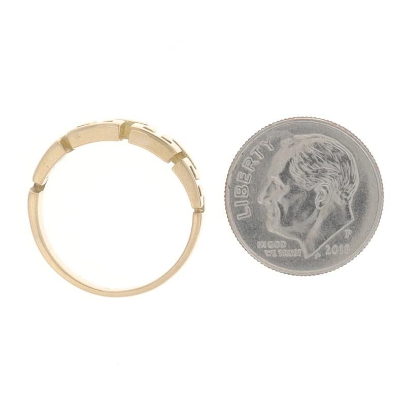 Women's Yellow Gold Greek Key Statement Band - 18k Geometric Ring For Sale