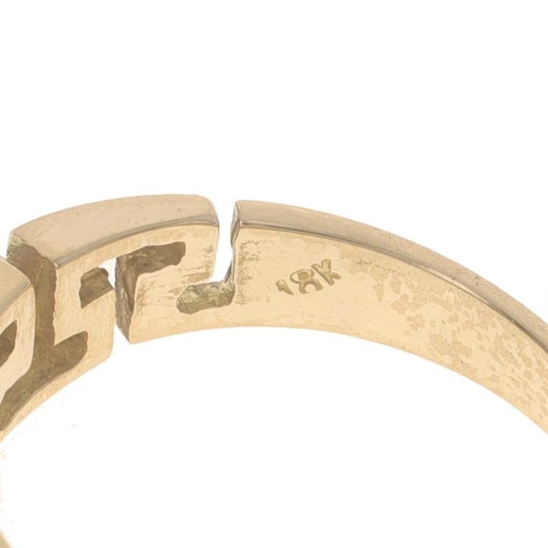 Yellow Gold Greek Key Statement Band - 18k Geometric Ring 1
