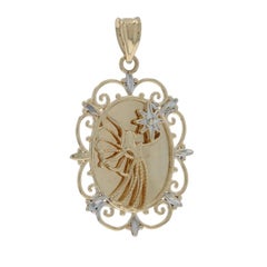 Yellow Gold Guardian Angel Pendant - 10k Faith