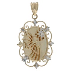 Yellow Gold Guardian Angel Pendant - 10k Faith