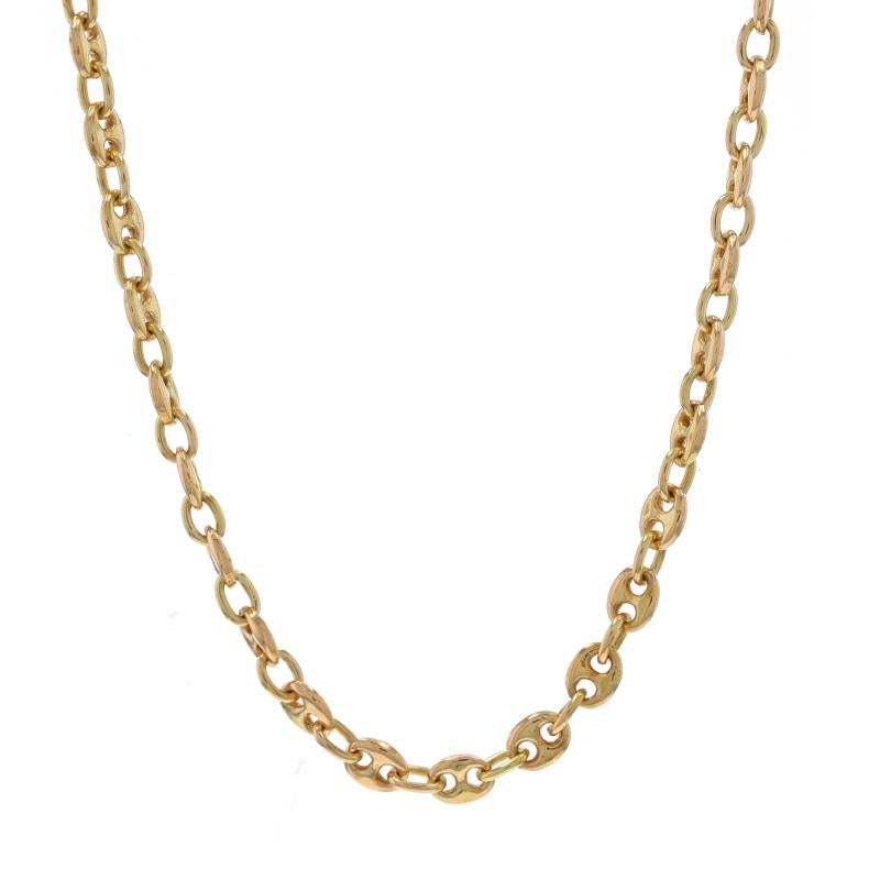Metal Content: 14k Yellow Gold

Chain Style: Gucci Link
Necklace Style: Chain
Fastening Type: Spring Ring Clasp

Measurements

Length: 18 1/4
