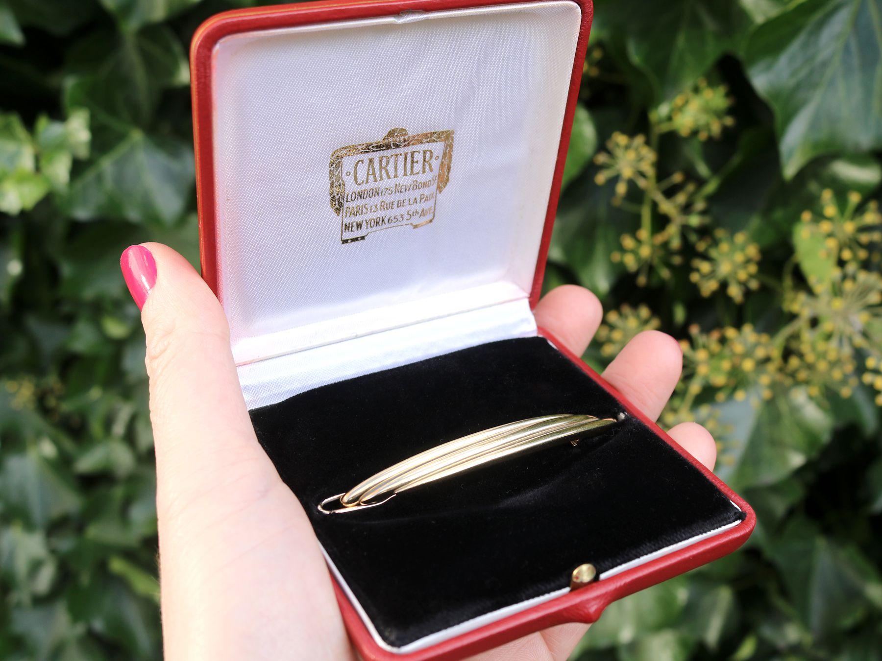 Cartier Clips de cheveux vintage en or jaune 18 carats en vente 6