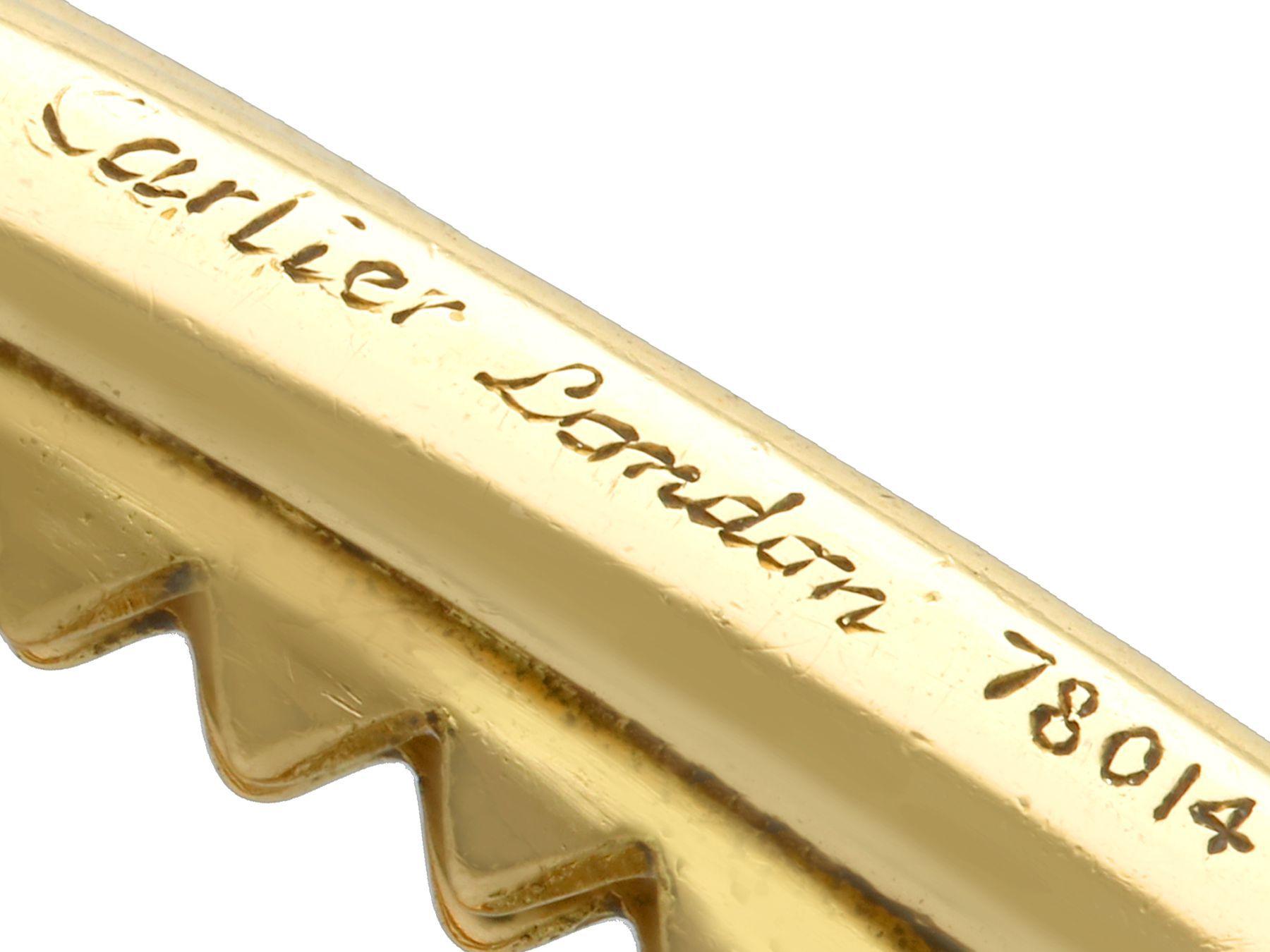 Cartier Clips de cheveux vintage en or jaune 18 carats en vente 3