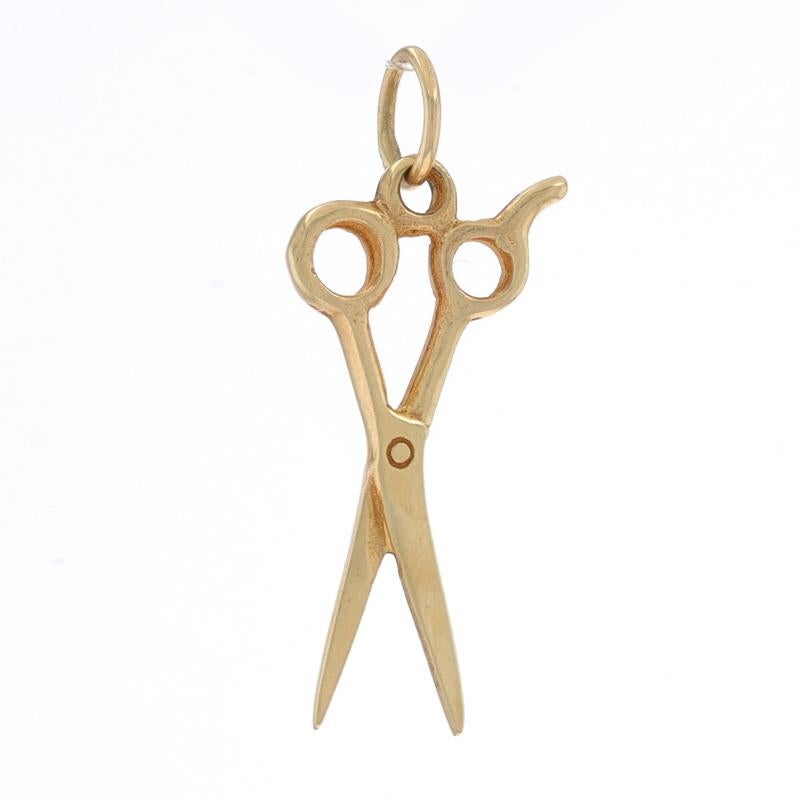 Metal Content: 14k Yellow Gold

Theme: Hair Cutting Shears, Barber Beautician Scissors

Measurements
Tall (from stationary bail): 29/32
