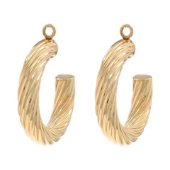 Yellow Gold Half Hoop Earring Enhancers - 14k