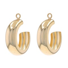 Yellow Gold Half-Hoop Enhancers Earrings 14k Jackets