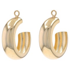 Boucles d'oreilles en or jaune demi-coquilles pour rehausseurs 14k Jackets