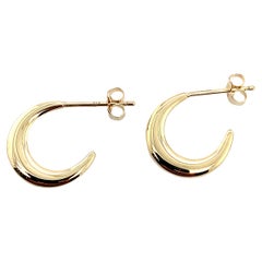 Boucles d'oreilles or jaune demi-lune et croissant de lune