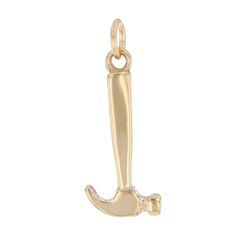 Metal Content: 14k Yellow Gold

Theme: Hammer, Construction Hand Tool, Contractor, Woodworking, Building, Repairs

Measurements
Tall (from stationary bail): 13/16