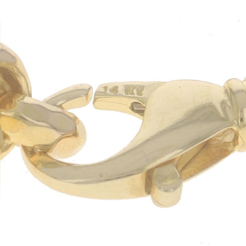 Yellow Gold Hammered Rolo Chain Bracelet 8