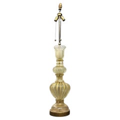 Yellow Gold Handblown Barovier Style Murano Glass Table Lamp