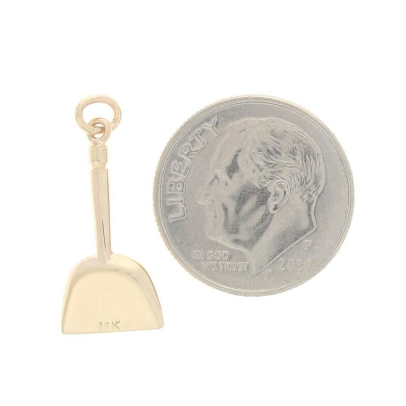 Women's or Men's Yellow Gold Handled Dust Pan Charm - 14k Cleaning Sweeping