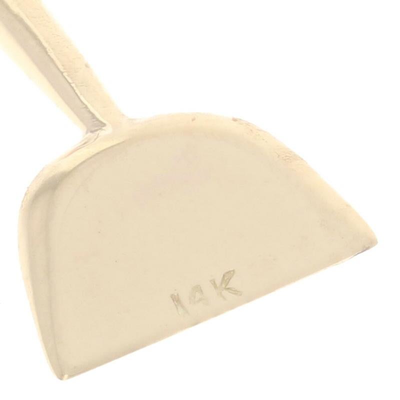 Yellow Gold Handled Dust Pan Charm - 14k Cleaning Sweeping 1