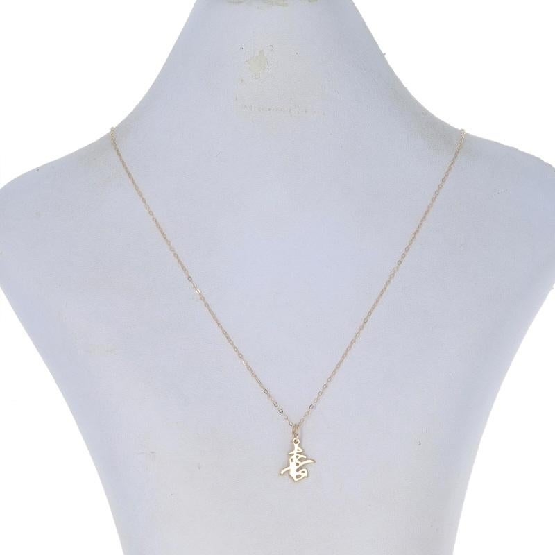 Yellow Gold Happiness Pendant Necklace 18