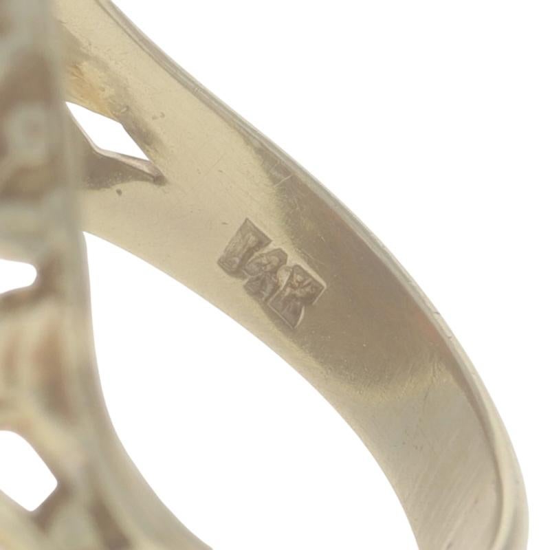 Or jaune Hardstone Edwardian Ancient Warrior Ring 14k Carved Cameo Silhouette en vente 3