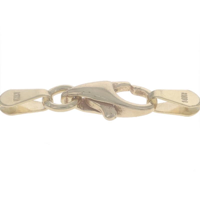 Yellow Gold Heart C-Link Station Chain Collar Necklace 16