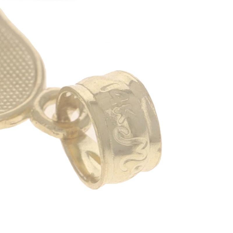 Yellow Gold Heart Flip-Flop Pendant - 14k Summer Sandal Footwear For Sale 1