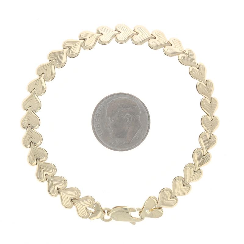 Pulsera Eslabón Corazón Oro Amarillo 7