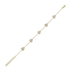 Yellow Gold Heart Link Bracelet