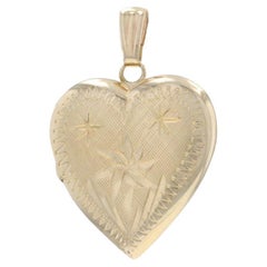 Pendentif coeur en or jaune 14k Love Two Frames