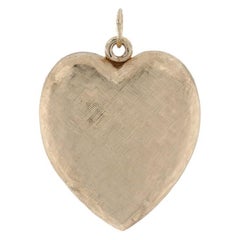 Yellow Gold Heart Locket Pendant, 14k Reversible & Engravable Two Photo Frames