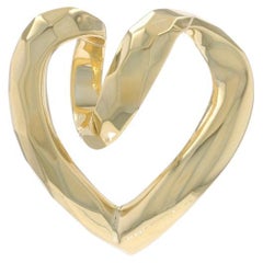 Pendentif coeur en or jaune 14k géométrique