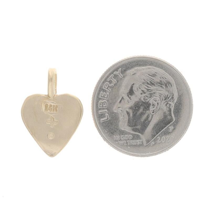 Women's Yellow Gold Heart Pendant - 14k Love Gift Matte For Sale