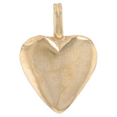 Ciondolo a forma di cuore in oro giallo - Regalo d'amore opaco 14k