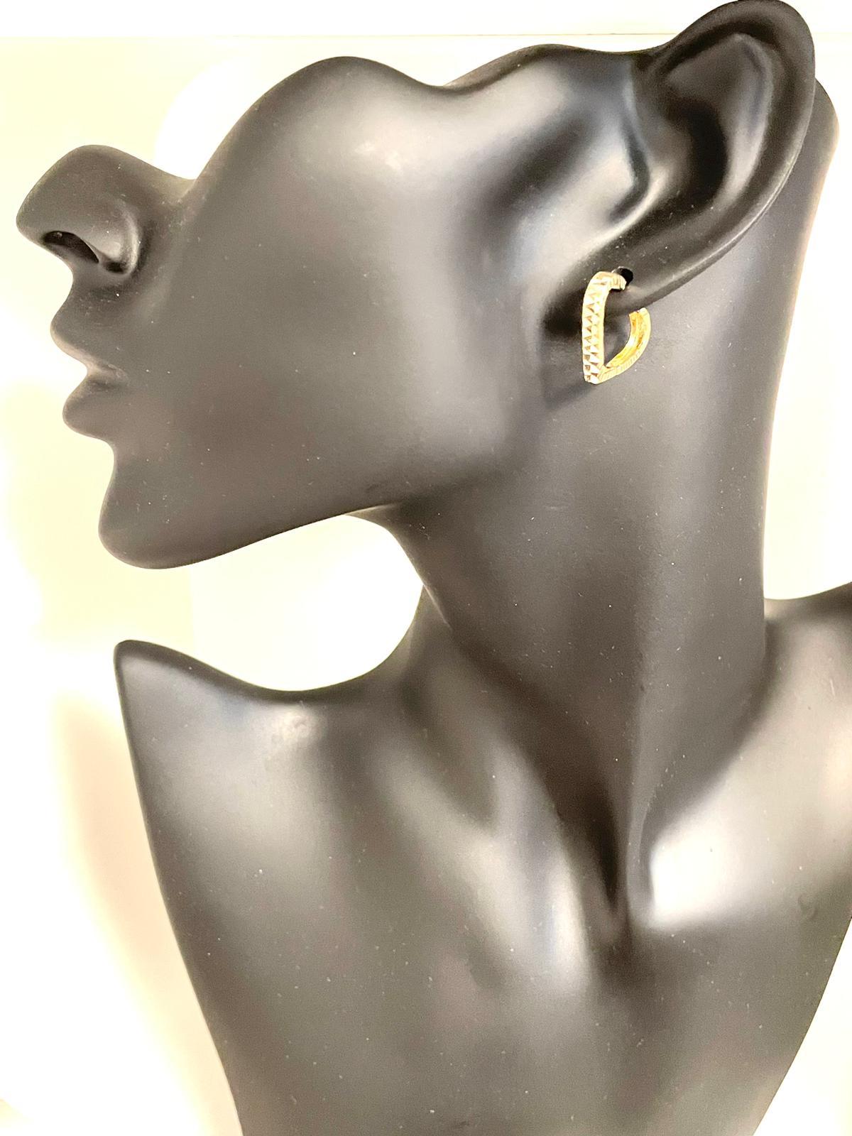 Women's Yellow Gold Heart Shaped Hoop Earrings For Sale