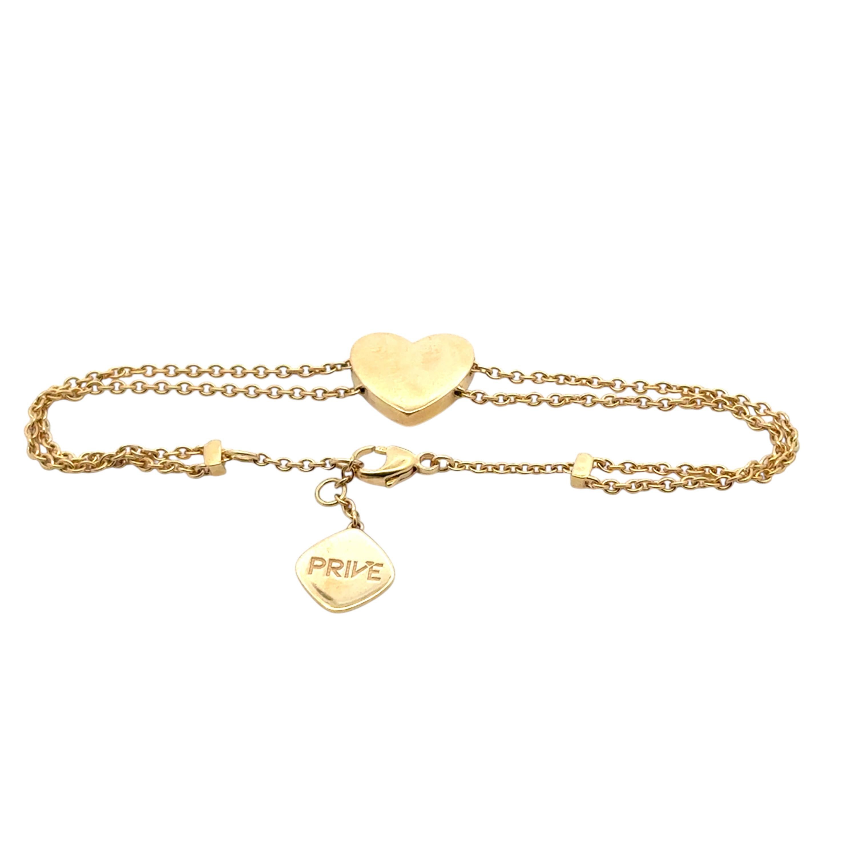 Bracciale in oro giallo a forma di cuore con citrino naturale rotondo e brillante in vendita 5