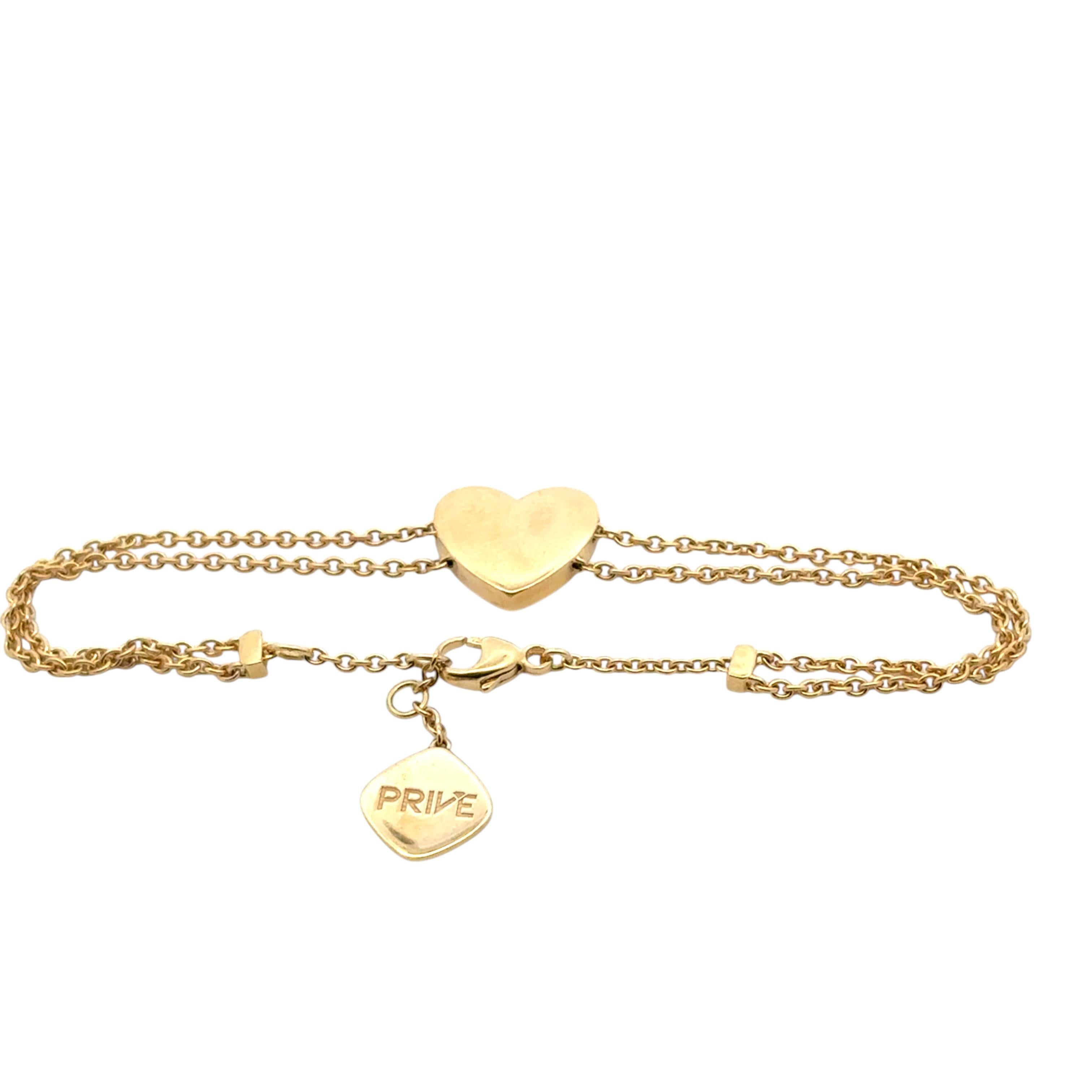 Bracciale in oro giallo a forma di cuore con citrino naturale rotondo e brillante in vendita 6