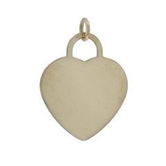 Yellow Gold Heart Tag Charm - 14k Love