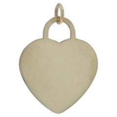 Yellow Gold Heart Tag Charm - 14k Love