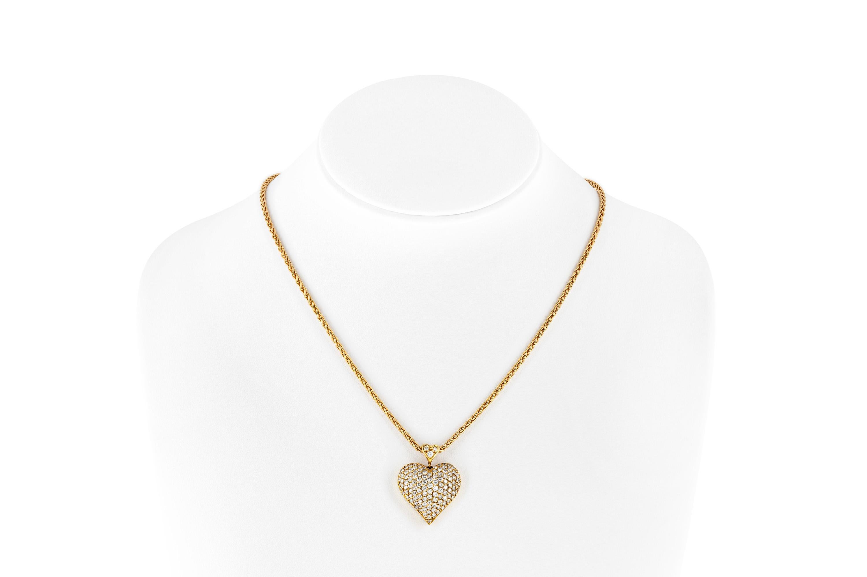 diamond encrusted heart pendant