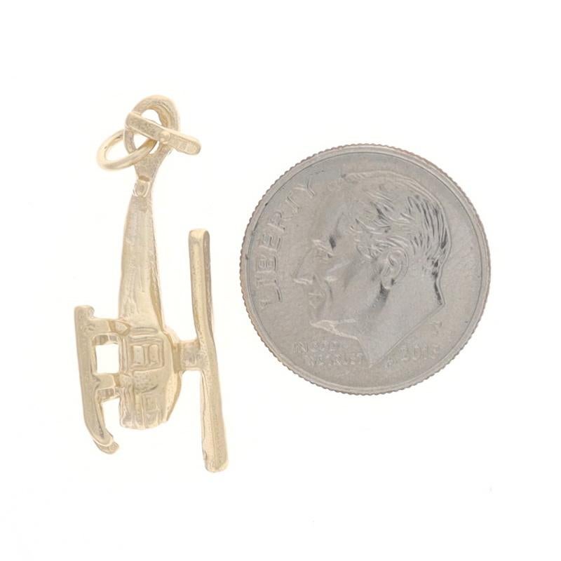 Yellow Gold Helicopter Charm - 14k Aerial Transportation For Sale 1