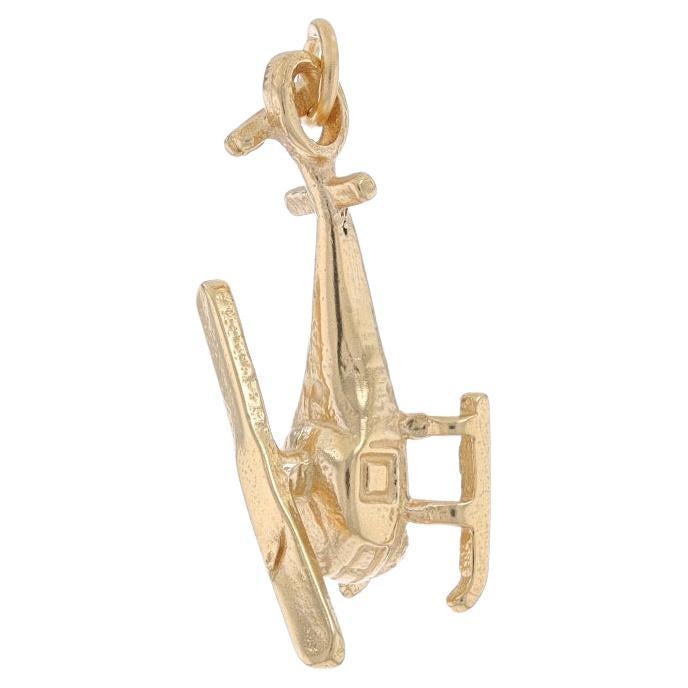 Yellow Gold Helicopter Charm - 14k Aerial Transportation