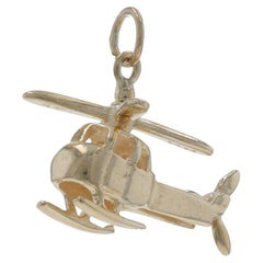 Charm in oro giallo Elicottero 14k Trasporto aereo si muove