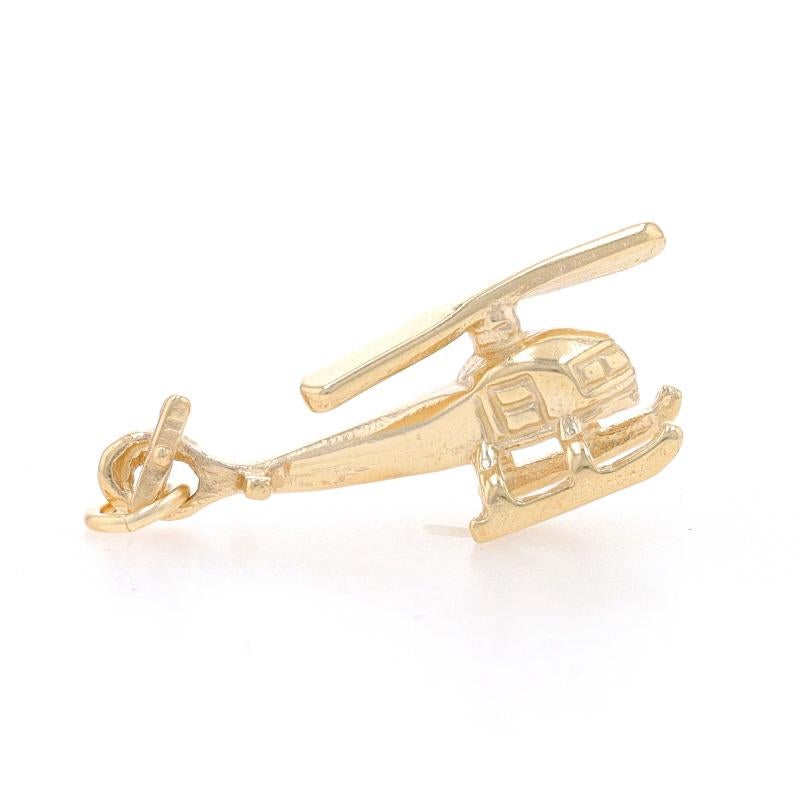 Yellow Gold Helicopter Charm - 14k Air Transportation In Excellent Condition For Sale In Greensboro, NC