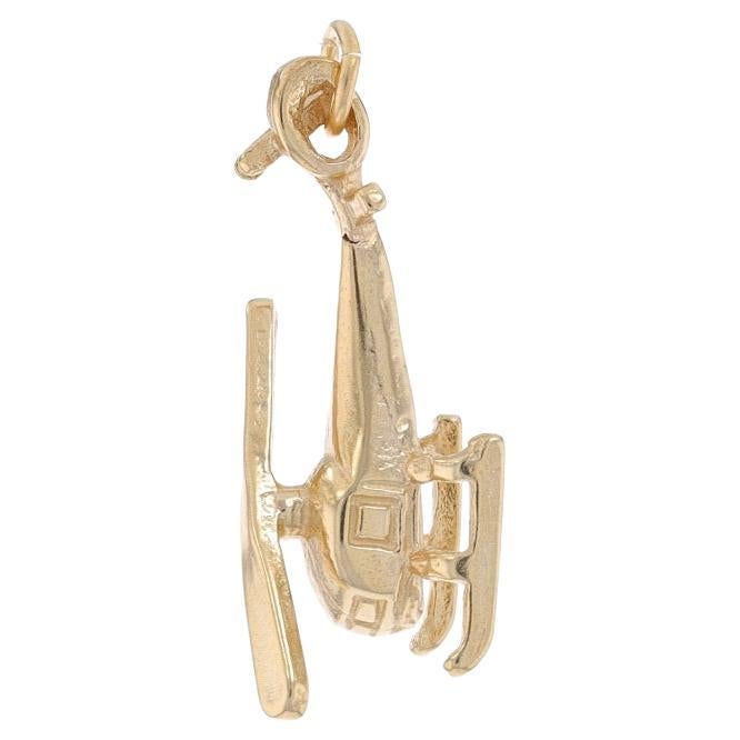 Yellow Gold Helicopter Charm - 14k Air Transportation