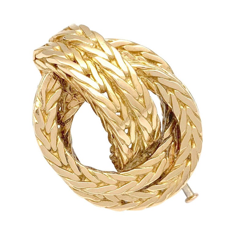 Yellow Gold Hermès "Knot" Brooch For Sale at 1stdibs