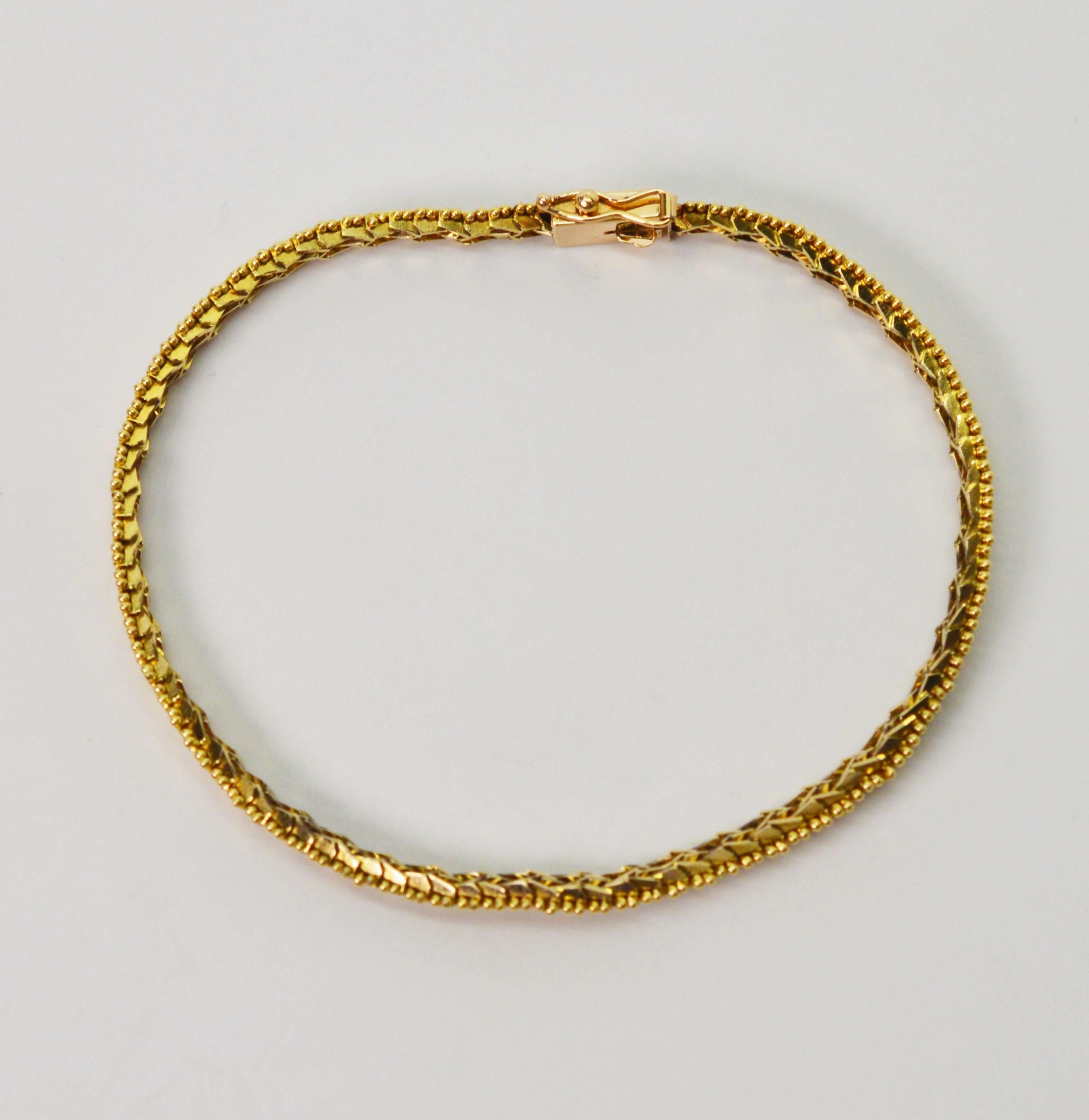 herringbone gold bracelet